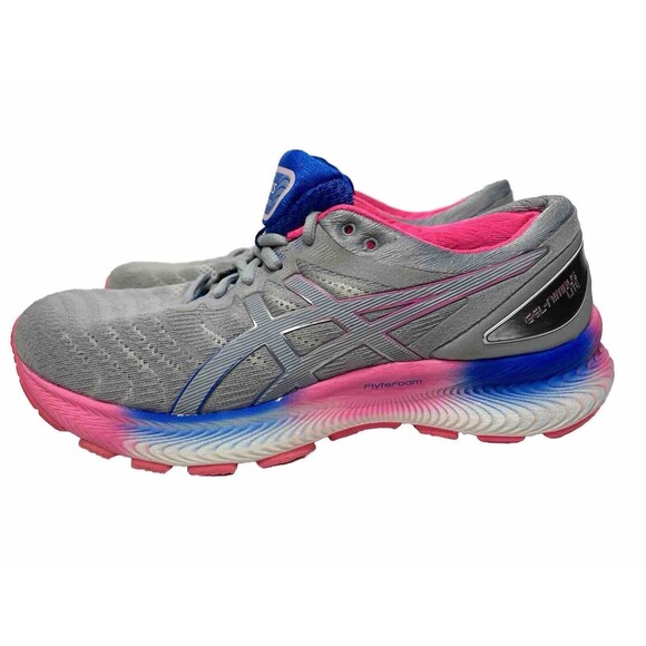 ASICS Gel-Nimbus 17 Knit Womens Size 9 Gray/Pink/Blue Running Shoes Excellent! - Picture 3 of 16